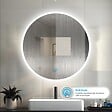 AICA SANITAIRE - AICA Miroir rond LED tactile anti-buée salle de bain suspendu vertical 60x60cm - vignette