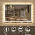 AICA SANITAIRE - Aica sanitaire Miroir de salle de bain lumineux LED avec anti-buée et interrupteur tactile intégré 110x70cm - vignette