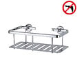 TESA - Tesa  Aluxx Panier de douche en aluminium chromé inoxydable 9,2x25x12,5cm, pose facile sans perçage (40202-00000-00) - vignette