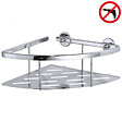 TESA - Tesa  Aluxx Panier d'angle avec plateau en aluminium chromé inoxydable, pose facile sans perçage (40203-00000-00) - vignette