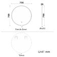 AICA SANITAIRE - AICA Miroir rond LED tactile anti-buée salle de bain suspendu vertical 70x70cm - vignette