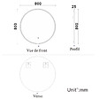 AICA SANITAIRE - AICA Miroir rond LED tactile anti-buée salle de bain suspendu vertical 80x80cm - vignette