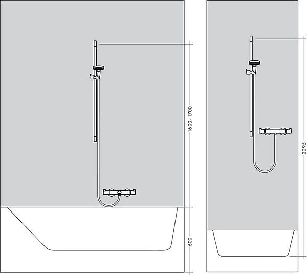 HANSGROHE - Pack Ecostat 1001 CL Mitigeur Thermostatique bain/douche + Set de douche Crometta Vario (13201000-CROMETTA) - large