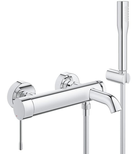 GROHE - Essence Mitigeur monocommande 1/2" bain/douche + Douchette 1 jet, Chrome (G-33628001) - large