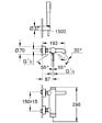 GROHE - Essence Mitigeur monocommande 1/2" bain/douche + Douchette 1 jet, Chrome (G-33628001) - vignette