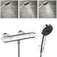 HANSGROHE - Hansgrohe Ecostat Mitigeur thermostatique douche + Douchette à main XXL 105mm 3 jets, Flexible de douche 125cm, support mural - vignette