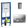 GEBERIT - Ensemble bâti-support Duofix UP100 + réservoir pour WC 112 cm + Plaque DELTA50 + Manchon de raccordement (458.103.00.1-2) - vignette