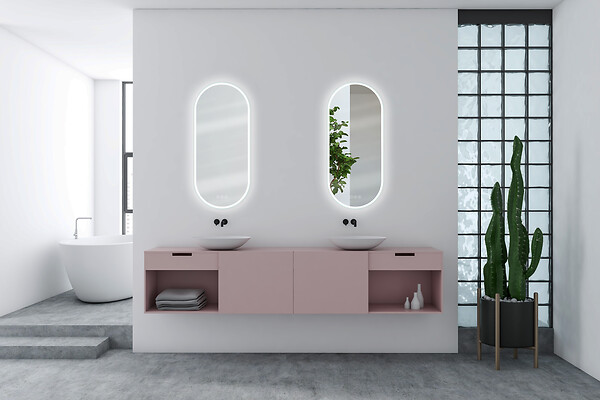 MP GLASS - Miroir led renzo 2 oblong 90x40 cm - large