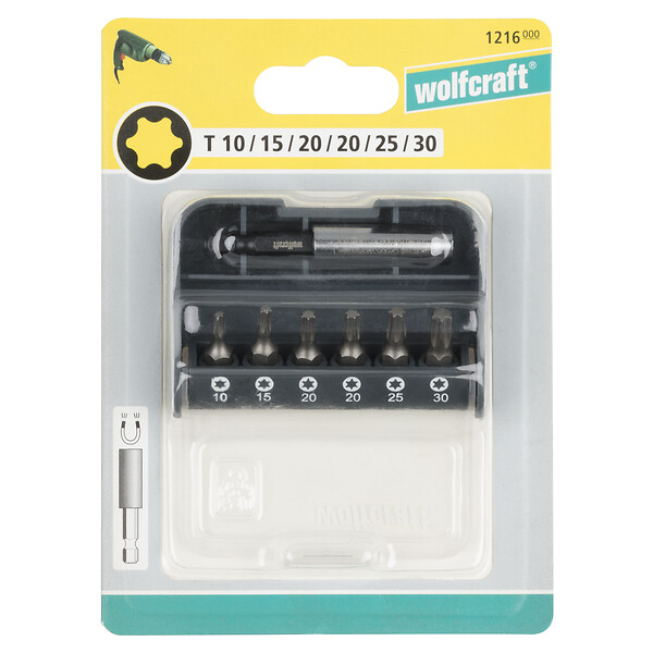 WOLFCRAFT - 1 Coffret de 7 embouts solid Torx - large
