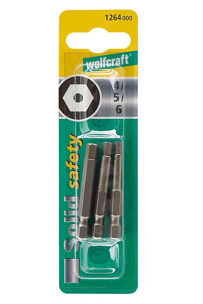 WOLFCRAFT - 3 Embouts sécurité L50 6Pans-cr 4 5 6 - large