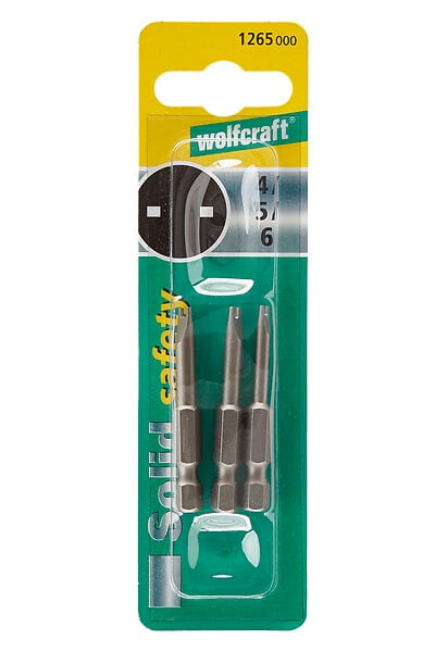 WOLFCRAFT - 3 Embouts sécurité L50 SPanner 4 5 6 - large