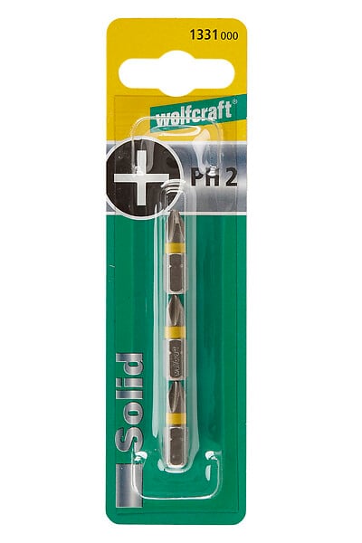 WOLFCRAFT - 3 Embouts Solid Phillips n° 2 - large