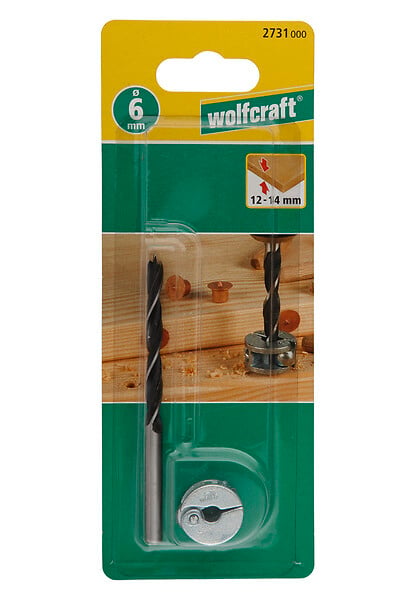 WOLFCRAFT - 1mèche à bois avec butée prof. D6mm - large
