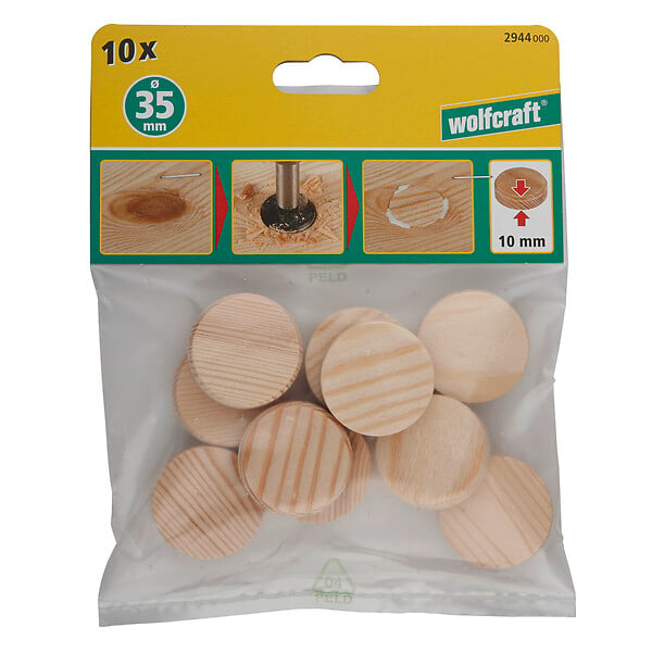 WOLFCRAFT - 10 Bouchons coniques D35mm - large