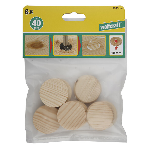 WOLFCRAFT - 8 Bouchons coniques D40mm - large