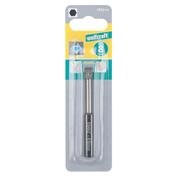 WOLFCRAFT - 1 Foret diamant Hex Ø 8 mm - large