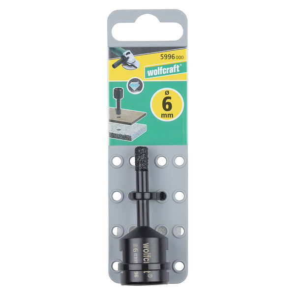 WOLFCRAFT - 1 Trépan diamant carrelage meuleuse Ø6 - large