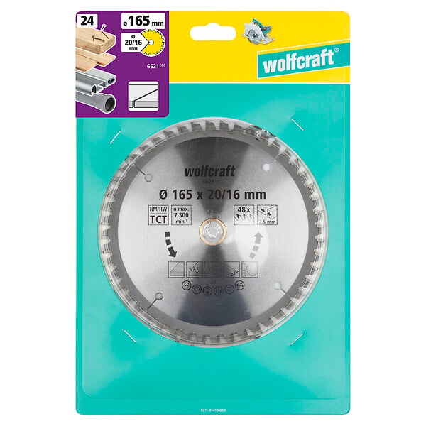 WOLFCRAFT - 1Lame scie circ. CT 48dts D165x20-16mm - large