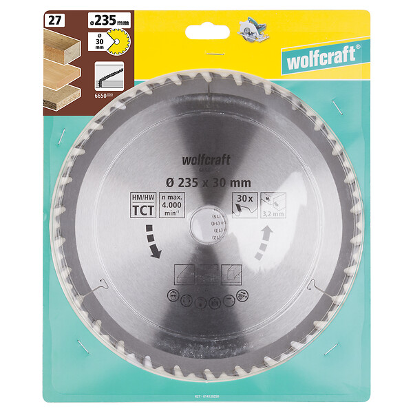 WOLFCRAFT - 1Lame scie circ. CT 30dts D235x30mm - large