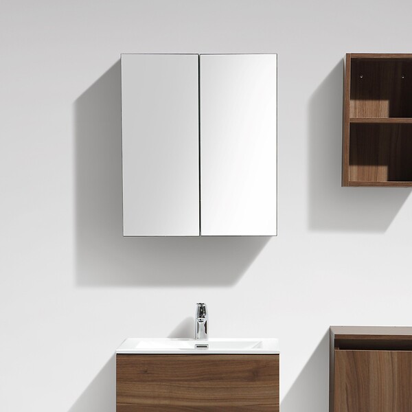 STANO - Armoire de toilette bloc-miroir SIENA largeur 60 cm noyer - large