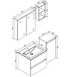 STANO - Armoire de toilette bloc-miroir SIENA largeur 60 cm noyer - vignette