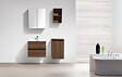 STANO - Armoire de toilette bloc-miroir SIENA largeur 60 cm noyer - vignette