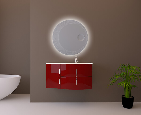 BADENHAUS - Complement sous vasque STING Rouge brillant - large