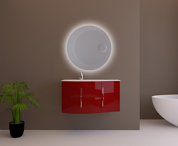 BADENHAUS - Complement sous vasque STING Rouge brillant - large