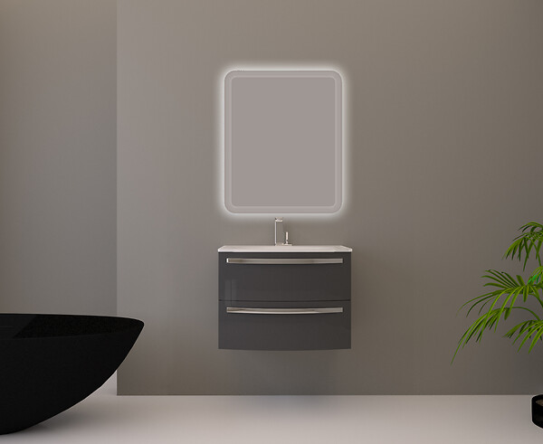 BADENHAUS - Sous vasque STELLA 74cm anthracite - large