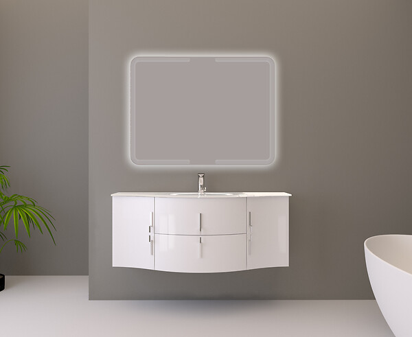 BADENHAUS - Meuble sous-vasque Sting - Blanc brillant - 69cm - large