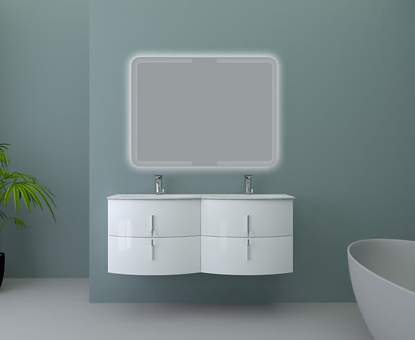 BADENHAUS - Meuble sous-vasque Sting - Blanc brillant - 69cm - large
