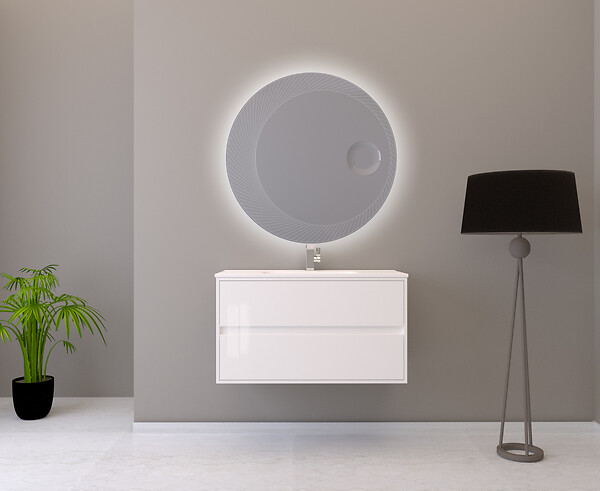 BADENHAUS - Meuble sous-vasque Laura - Blanc opaque - 100cm - large