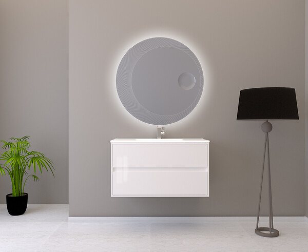 BADENHAUS - Meuble sous-vasque Laura - Blanc opaque - 100cm - large