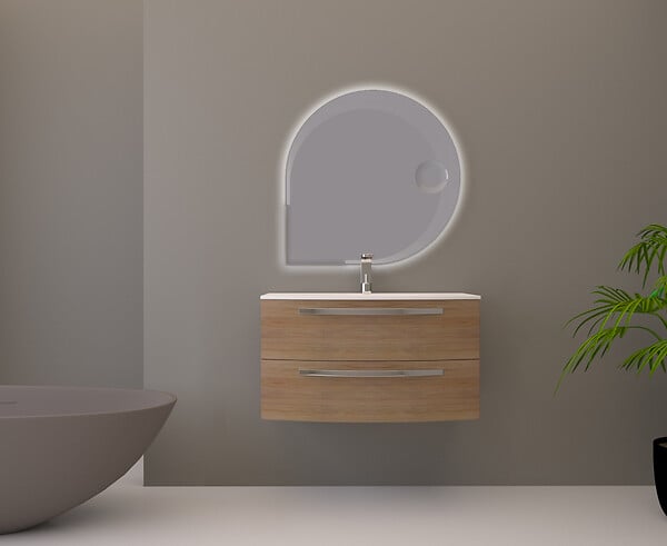 BADENHAUS - Sous vasque STELLA 100cm chene tabac - large