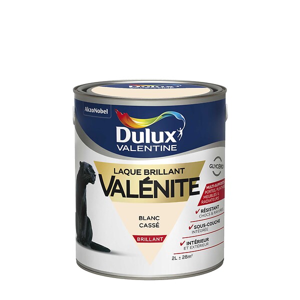 DULUX VALENTINE - Peinture Laque Valénite - Blanc cassé - Brillant - 2L - large