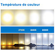 AICA SANITAIRE - AICA Miroir simple de salle de bain tricolore réglable LED avec bluetooth, anti-buée et miroir grossissant,horizontal 100*60cm - vignette