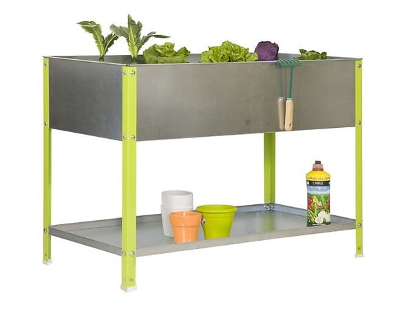 SIMON RACK - SimonRack - Jardinière galva/vert 200L avec étagère - UrbanGarden Top 850x1200x600 Galva Simon Rack - large