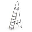 HOSTRÃ–M - Escabeau 7 marches DURA pliable, marchepied léger en aluminium, hauteur plateforme 140cm, pieds antidérapants, charge 150kg, garantie 5 ans Hoström - vignette