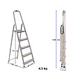 HOSTRÃ–M - Escabeau 5 marches DURA pliable, marchepied léger en aluminium, hauteur plateforme 97cm, pieds antidérapants, charge 150kg, garantie 5 ans Hoström - vignette