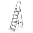 HOSTRÃ–M - Escabeau 6 marches DURA pliable, marchepied léger en aluminium, hauteur plateforme 119cm, pieds antidérapants, charge 150kg, garantie 5 ans Hoström - vignette
