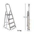 HOSTRÃ–M - Escabeau 4 marches DURA pliable, marchepied léger en aluminium, hauteur plateforme 75cm, pieds antidérapants, charge 150kg, garantie 5 ans Hoström - vignette