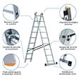 HOSTRÃ–M - Echelle transformable 2 plans StablePro 2x9 marches aluminium extensible coulissante, 3 positions, hauteur travail max 5,02m, garantie 5 ans, Hostrom - vignette