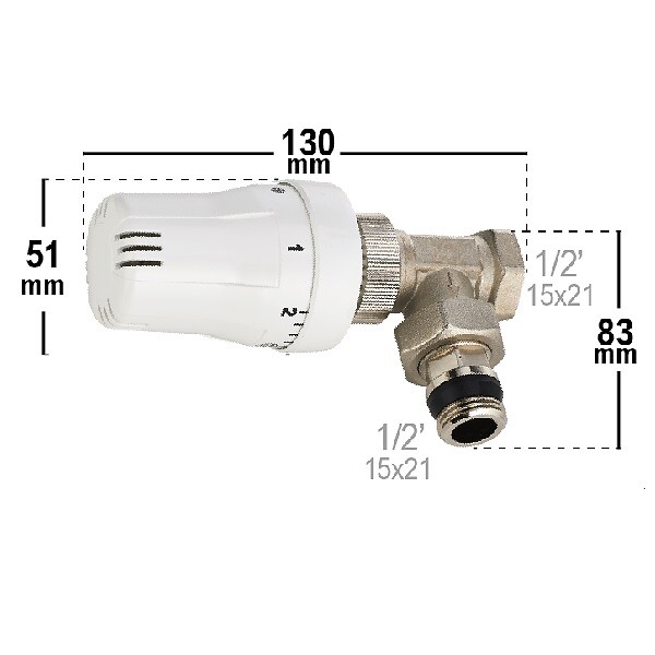 NOYON & THIEBAULT - Kit Raccordement Radiateur Robinet Thermostatique Equerre + Coude de Réglage + Purgeur + Robinet de Vidange 15x21 (1/2) NOYON & THIEBAULT - large