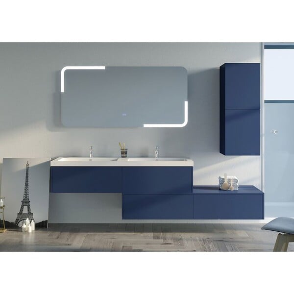 DISTRIBAIN - Meuble de salle de bain BELLISSIMO Bleu saphir - large
