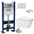 GEBERIT - Geberit Pack Autoportant Bâti-support Duofix + WC sans bride SAT Brevis + Abattant ultra-fin, softclose + Plaque blanche - vignette