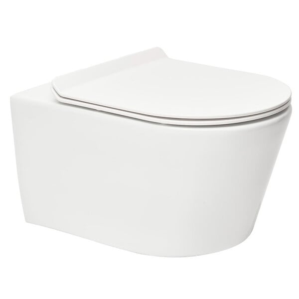 GEBERIT - Geberit Pack Autoportant Bâti-support Duofix + WC sans bride SAT Brevis + Abattant ultra-fin, softclose + Plaque blanche - large