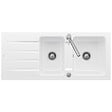 VILLEROY & BOCH - Architectura 80 Evier à encastrer 116x51cm réversible avec vidage automatique, 2 cuves, Céramique, Blanc (33801201) - vignette