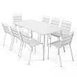 OVIALA - Ensemble table de jardin et 8 chaises en métal blanc - Palavas - vignette