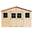 TIMBELA - TIMBELA M330 Abri de Jardin en Bois Naturel - H246 x 418 x 420 cm/ 16 m² - vignette