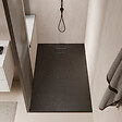 STANO - Receveur de douche 90 x 160 cm extra plat noir PIATTO en SoliCast® surface ardoisée - vignette